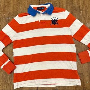 Vintage Ralph Lauren Men’s Polo with Red and White Stripes